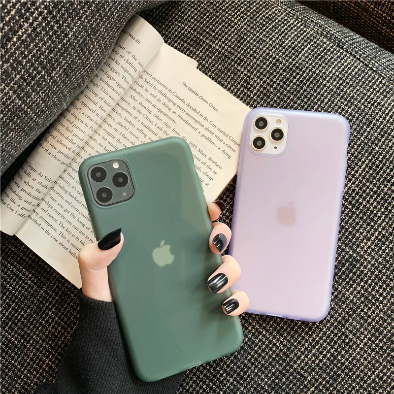 Lovebay Матовый Прозрачный чехол для телефона iPhone 11 Candy простой однотонный мягкий