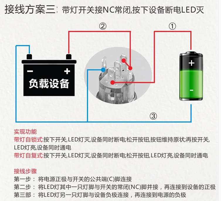 Customize various symbols 16mm Metal Push Button Switch  press button Self-reset 1NO  Flat head  Momentary With indicator light