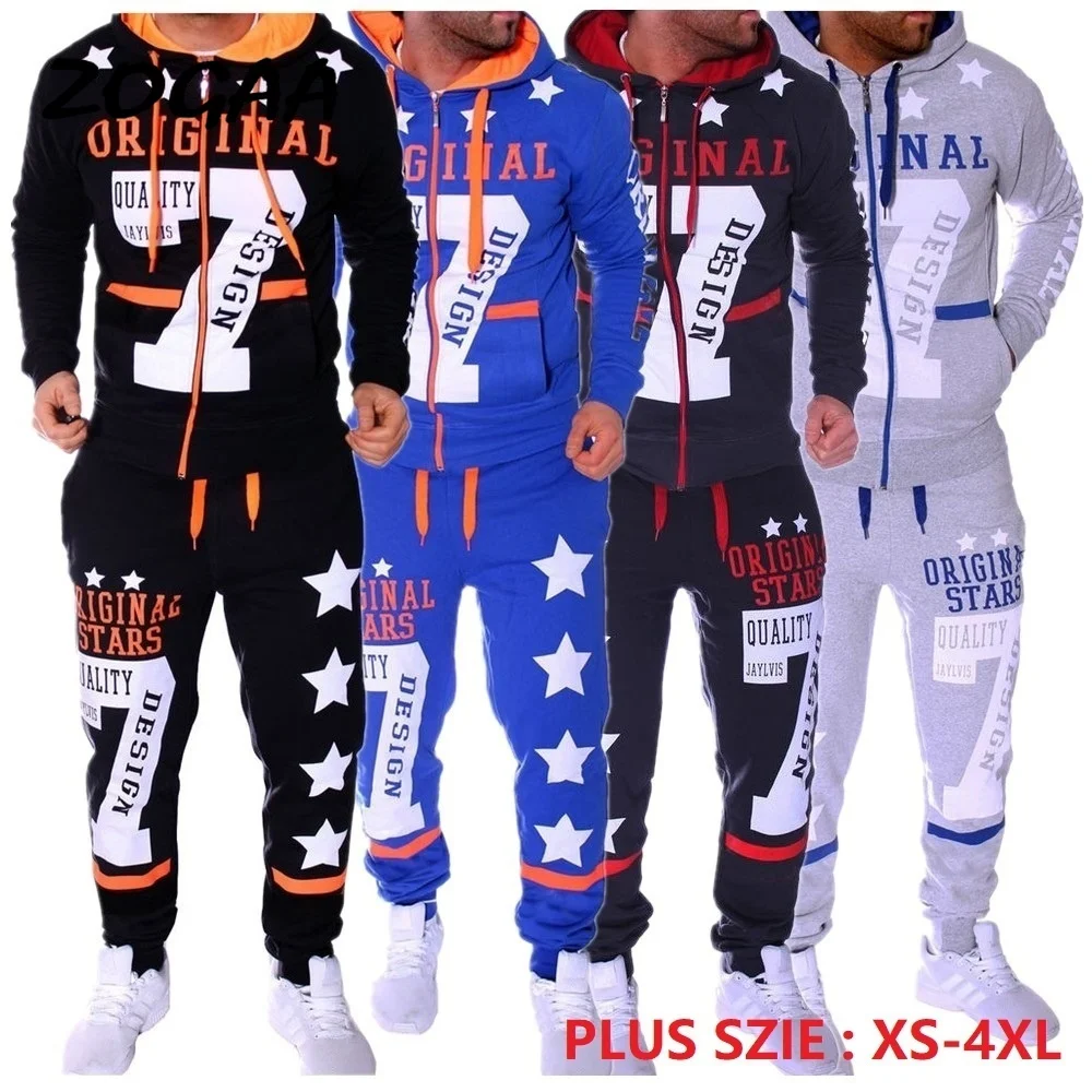 

ZOGAA 2Pcs Spring Running Set Long Sleeve Stand Collar Sweatshirt Sports Set Gym Clothes Men Sport Suit Training Suit Sport Wear