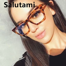 Винтажные Квадратные прозрачные очки TR90, оправа для женщин, новинка, модный бренд, близорукость, компьютерные оттенки, мужские прозрачные очки, черные