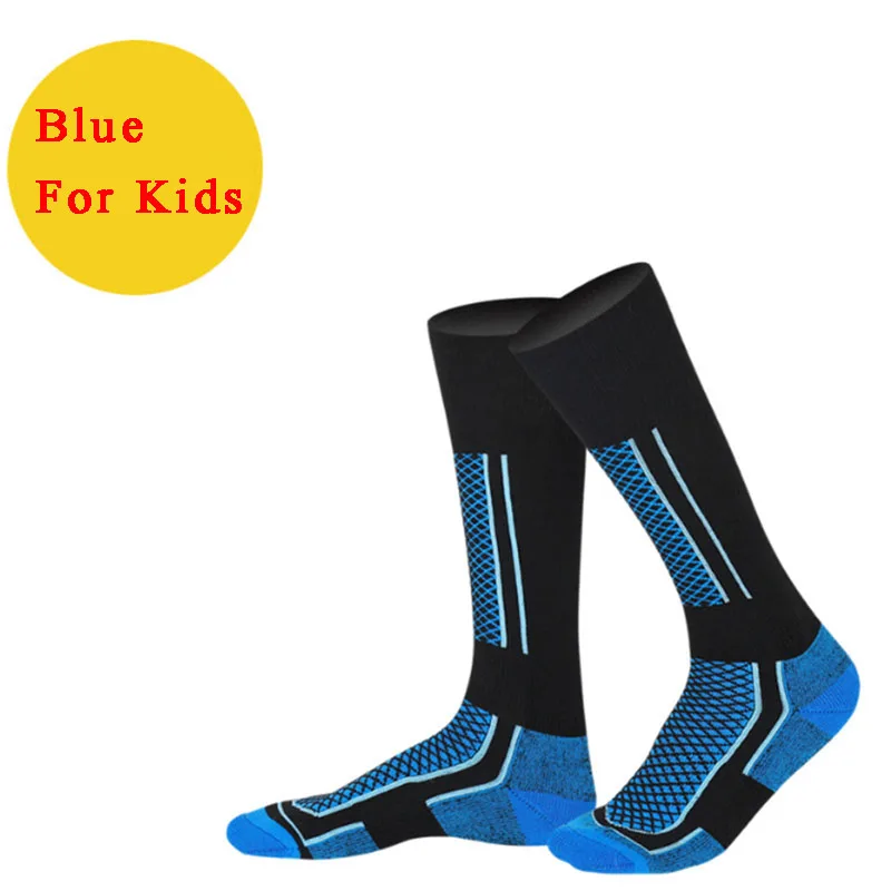 Kid Blue 1 пара носков для катания на лыжах, зимние теплые термоноски, толстые хлопковые спортивные носки для сноуборда, катания на лыжах, альпинизма - Цвет: Kid Blue
