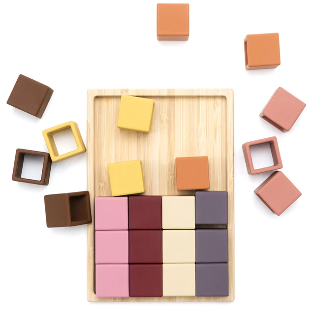 Soft Silicone Block Building Block Model Educational Game Graphic Color Stacking Building Block Toy Puzzle Montessori Toy 2