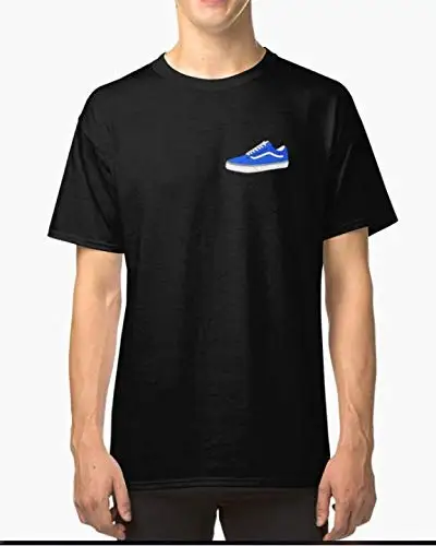 Vans-рисунок-синий-цвет-наклейка-100% хлопок |