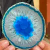 150mm Large BLUE Agate Slice Geode Polished Crystal Quartz 6