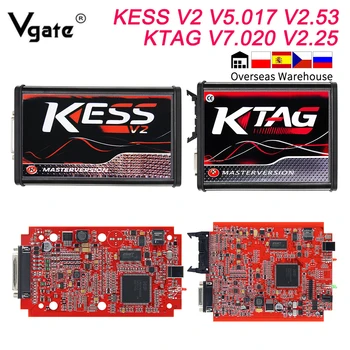 

OBD2 Online V2.53 EU Red Kess V5.017 OBD Manager Tuning Kit KTAG V7.020 4 LED Kess V2 5.017 BDM Frame K-TAG V2.25 ECU Programmer