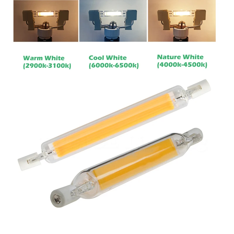 

R7S LED 118mm 78mm Dimmable COB Lamp Bulb Glass Tube 15W 30W corn light Replace Halogen Lamp Light AC 220V 230V R7S Spotlight