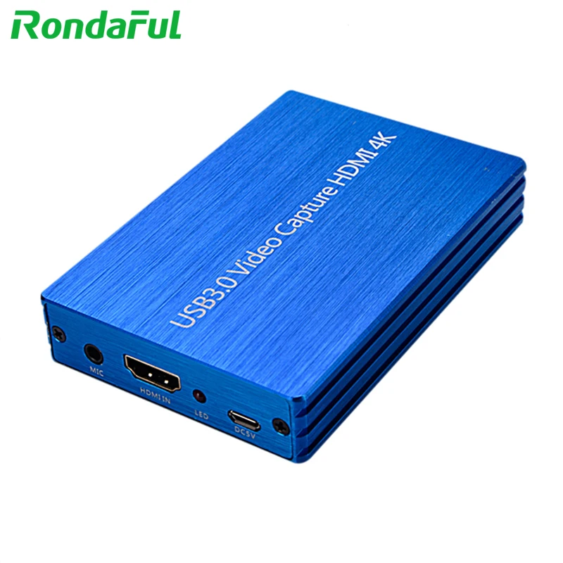 Карта видеозахвата 4K HDMI Box USB3.0 бездорожье ширококовещательный микрофон HD 1080p