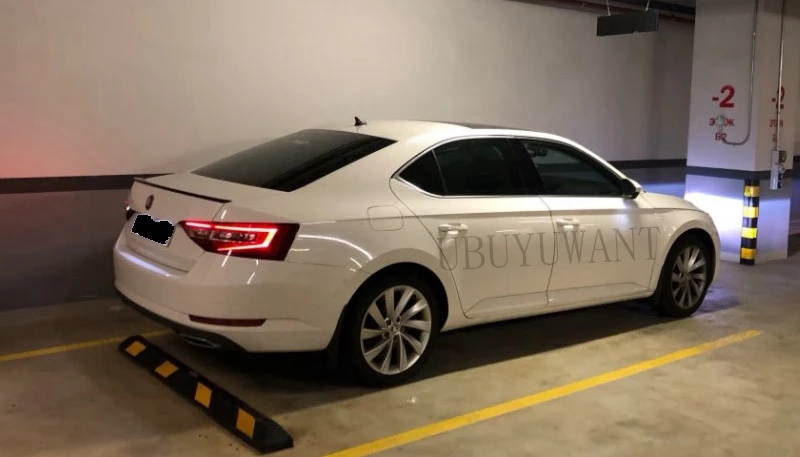 Для Skoda Superb высокое качество грунтовка Цвет Внешний задний спойлер задний багажник загрузки декоративное крыло Автомобиль Стайлинг для Skoda Superb