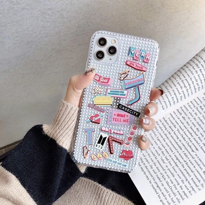 BTS рельефный чехол для iphone 11 Pro Max 11Pro 11 фиолетовый все включено анти-осень мягкий чехол для iphone XS Max XS XR X 6 6S 7 8Plu