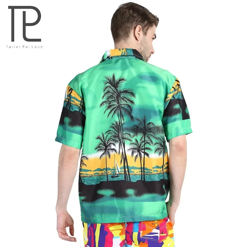 Tailor Pal Love Mens Casual Printed Shirt Men Short Sleeve Beach Shirts Suitable for swimming wading water sports