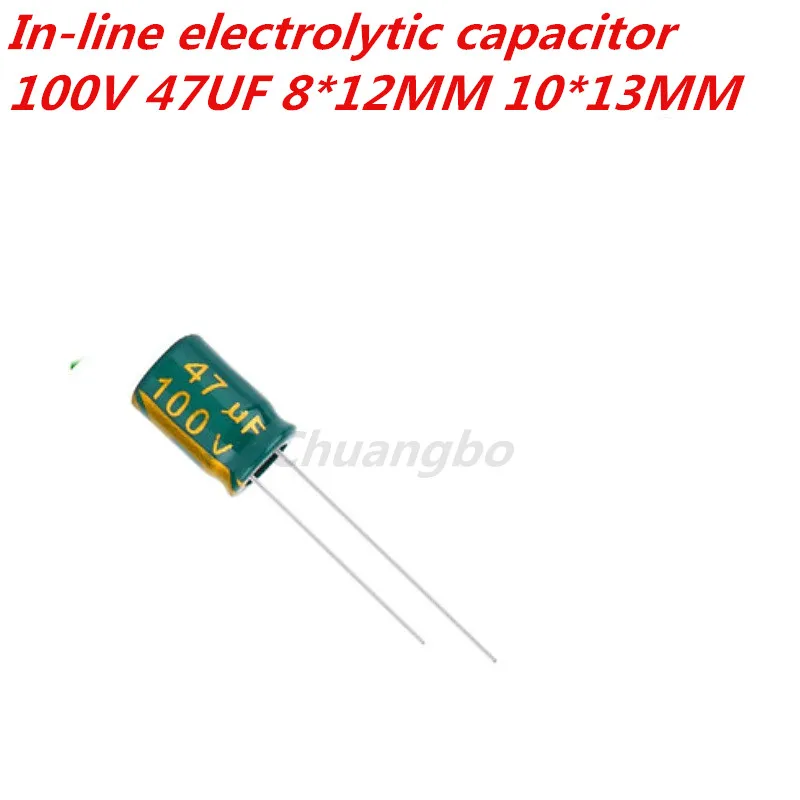 10pcs Higt quality 100V47UF 100V 47UF 8*12MM 10*13MM low ESR/impedance high frequency aluminum electrolytic capacitor