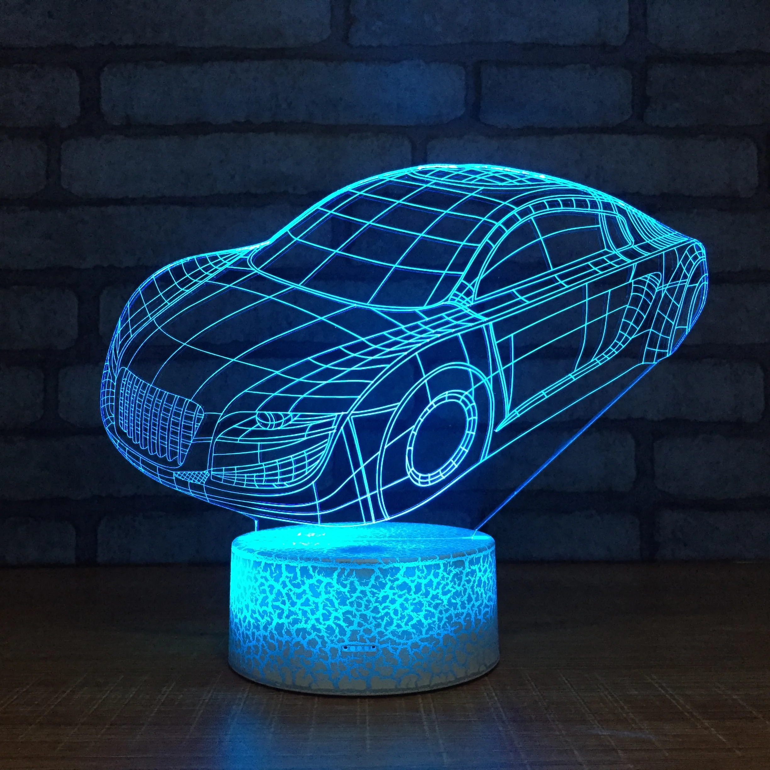 3d настольная лампа в спортивном автомобиле креативные ночники с usb Bluetooth и