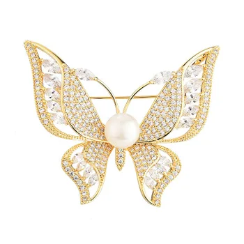 

2020 new atmospheric anti-glare butterfly brooch high-grade brooch clothing accessories simple pin brooch JSD