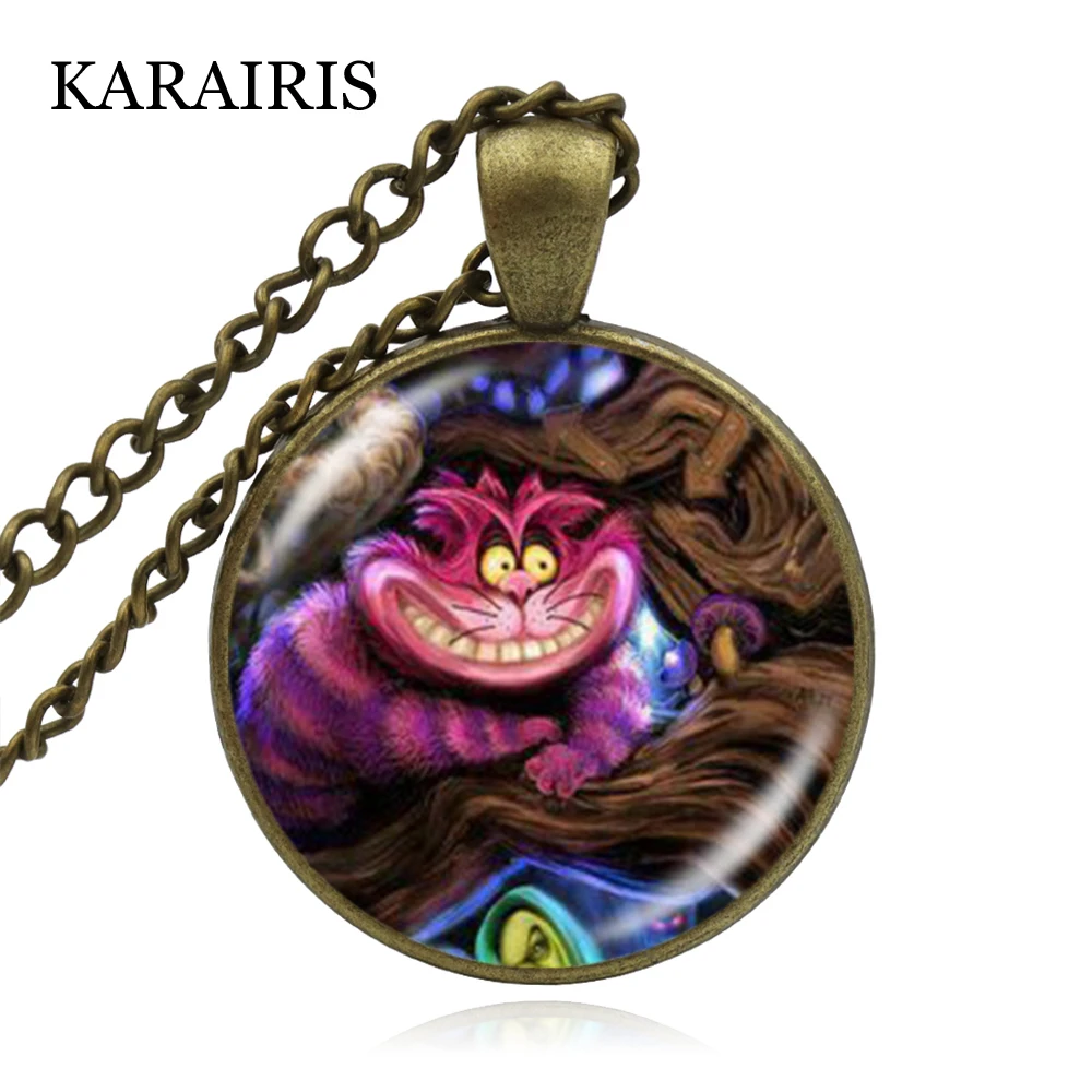 KARAIRIS Ретро мультфильм Розовый Чеширский Кот ожерелье Алиса в стране чудес