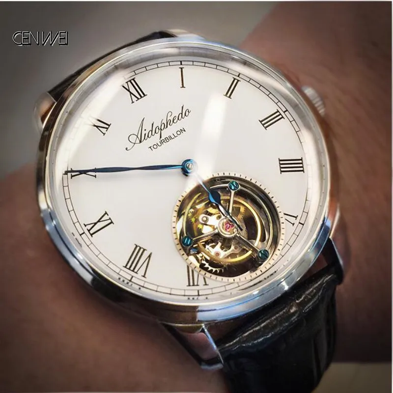 Real Tourbillon ST8230 мужские деловые повседневные часы Aidophedo Мужские механические из