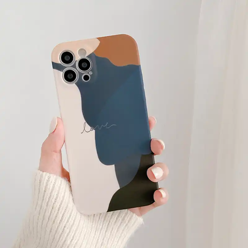 抽象的な幾何学イラスト電話ケースiphone 12 12pro最大11 11pro Se 7 8プラスx Xr Xsアートマットシリコーンケースcapa 電話用緩衝材 Aliexpress