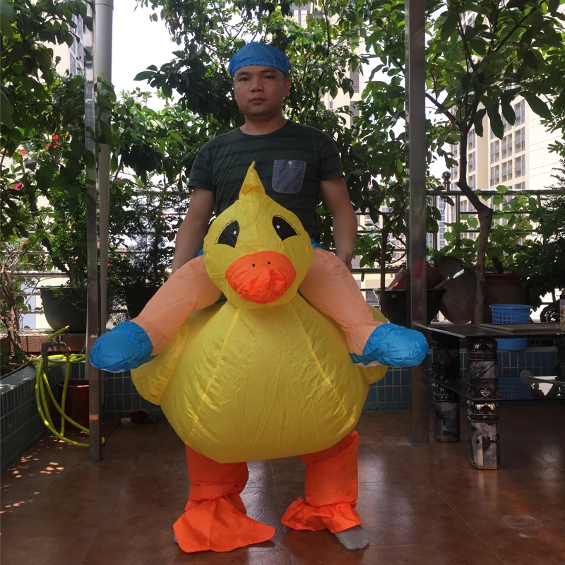 2019 Fancy Costumes for Purim Halloween Lovely Yellow Duck Inflatable Costume Suit for Adults Cosplay Dance Party Club Bar (6)