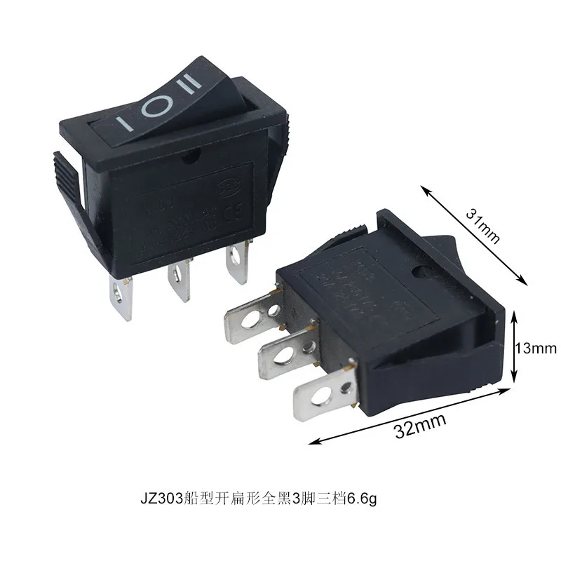JZ303船型开扁形全黑3脚三档6.6g
