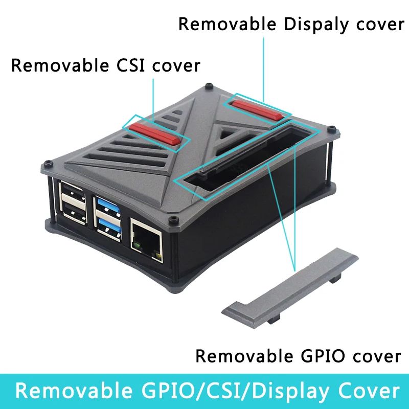 Новый чехол Raspberry Pi 4 ABS обновленный серый серебристый пластиковый корпус