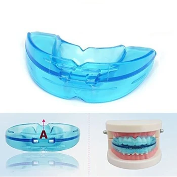 

1pc Silicone Dental Orthodontic Assist Tool Blue Teeth Corrector Retainer with Storage Case Home Improve Facial Oral Care Tool