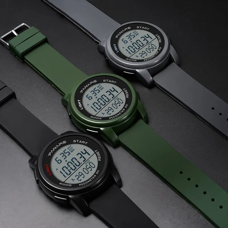 Модные мужские цифровые часы спортивные для бега шагомер светодиодный