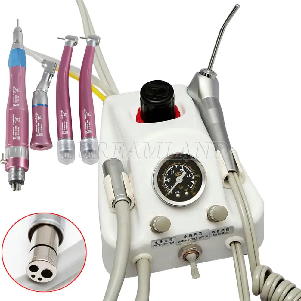 Dental 4 Holes 2 High Speed + 1 Low Speed Handpiece Air Turbine Kits