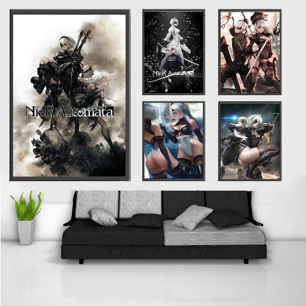 Modular Wall Art Canvas Painting NieR Automata Yorha No 2 Type B Anime Nordic Picture Print Home Decor Modern Poster Living Room | Дом и сад