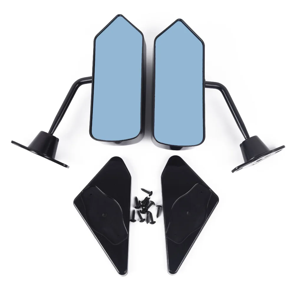 1 Pair Rear View Mirrors Car Universal Glossy Black Side Wear resistance