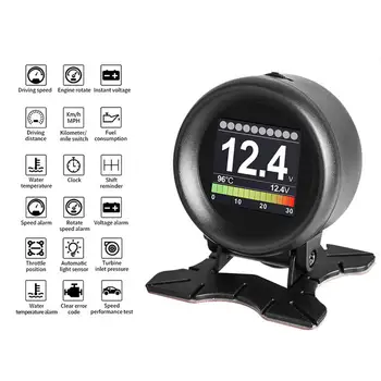 

Car OBD HUD Head-Up Display Speedometer Overspeed Warning Oil Water Temp Gauge