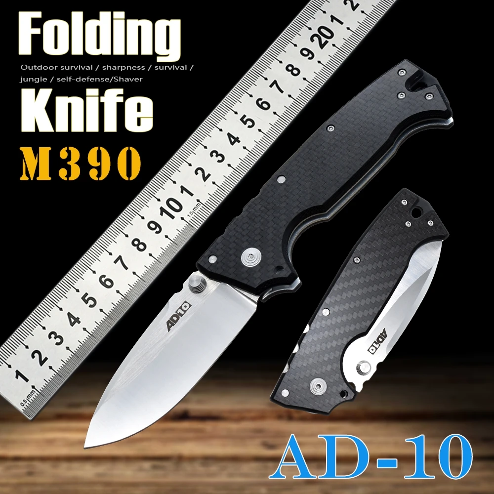 M390 Blade BM 484S Tactical Folding Knife Carbon Fiber Handle Stone