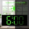 Bedroom Curved Dimmable Mirror Clock Large Number Table Clock Electric Night Clock LED Screen Digital Alarm Clock 7 Inch 5