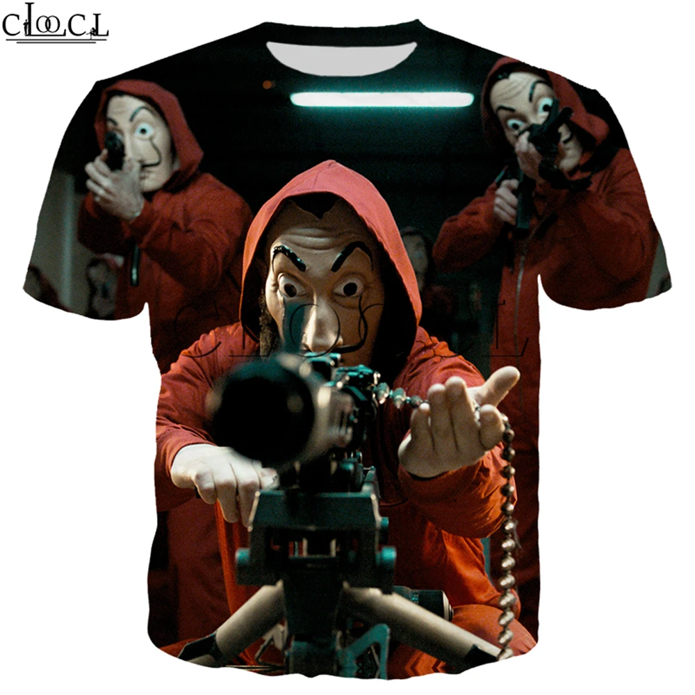 La Casa De Papel футболка 3D принт для женщин мужчин короткий рукав Кофты деньги кража бумажный дом Повседневная Уличная Топы - Цвет: T Shirt 16
