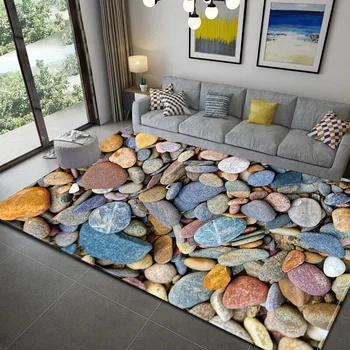 

Natural Colors Cobblestone Rugs Area Rugs Carpet Floor Bedroom Doormat Non-slip Mat Living Room