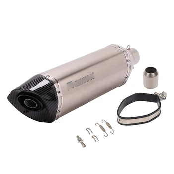 

38-51mm Universal Motorcycle Exhaust Muffler Pipe with Baffle DB Killer Stainless Steel 470mm