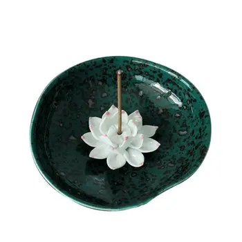 

Incense Holder for Sticks, Ceramic Handicraft Incense Burner Bowl, Coil Lotus A T8WB