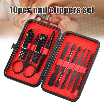 

2019 Professional Manicure Set Stainless Steel Nail Clipper Tools with Travel Leather Case for Women and Men Elegant