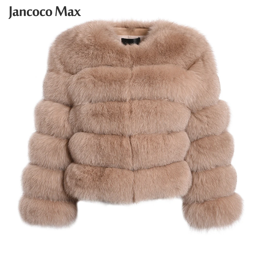 Jancoco Max зимнее женское пальто из натурального Лисьего меха верхняя одежда модные