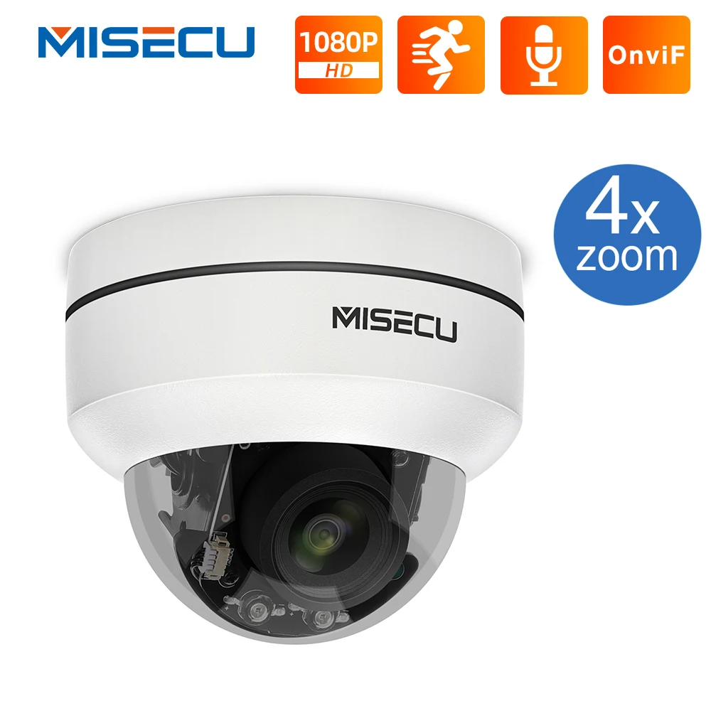 IP-камера MISECU 2 МП H.265 PoE PTZ купольная мини-камера ONVIF для систем видеонаблюдения