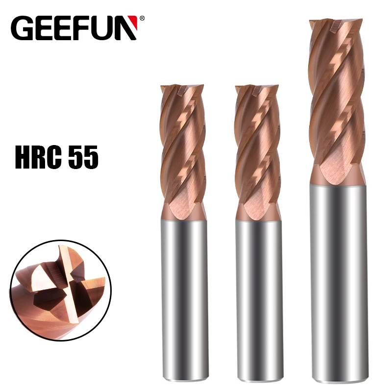 

Solid carbide 4mm end mill 4 flute flattened end mills with straight shank milling cutter HRC58 TiSiN Coated 4*10*D4*50