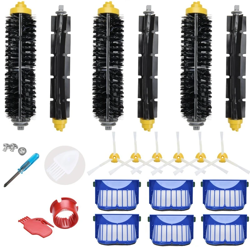 

Replacement Part Kit Bristle Flexible Beater Armed Brush Filter Side Brush for IRobot Roomba 600 Seriess Robotic