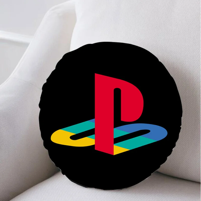 Новинка игровая круглая декоративная подушка для видеоигр с логотипом Playstation