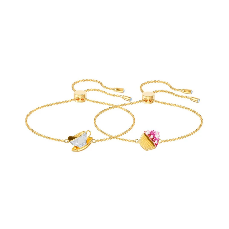 

High Quality 1:1 SWAN Original NICEST Cup Cake Black Tea Two-in-one Bracelet Set 5486079 Jewelry To Women Ladies Women's Gift