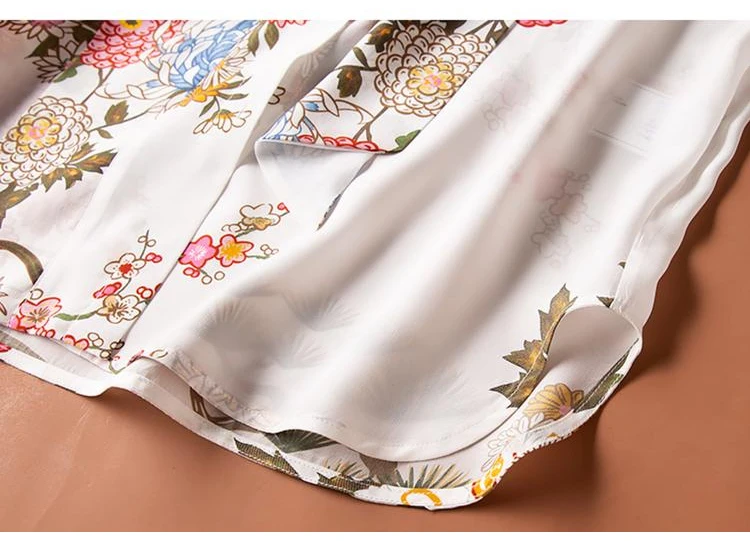 Рубашка из натурального шелка шелк тутового шелка женская блузка с длинными рукавами больших размеров M L XL