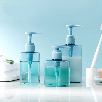 

1Pcs Round Head Soap Dispenser Shower Gel Bottles Travel Bottling Refillable Plastic Square Shape Containers Bathroom Supplies