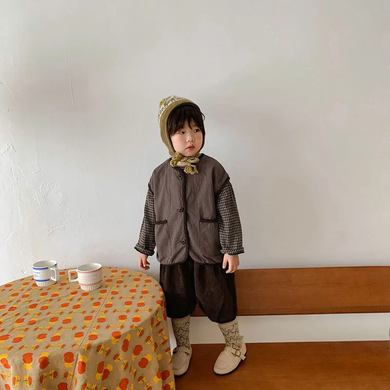 Knee Length Girls Boys Corduroy Pants Fashion Kids Trousers kids trousers