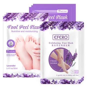 

3pairs Lavender Peeling Feet Masks Exfoliating Foot Mask Socks for Pedicure Remove Hard Dead Skin Heel Moisture Foot Care