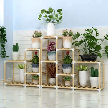 

Wooden Flower Stands Plant Shelves Multi-Tier Plants Garden Storage Rack Pots Organizer Holder Display Shelves for Indoor Decor
