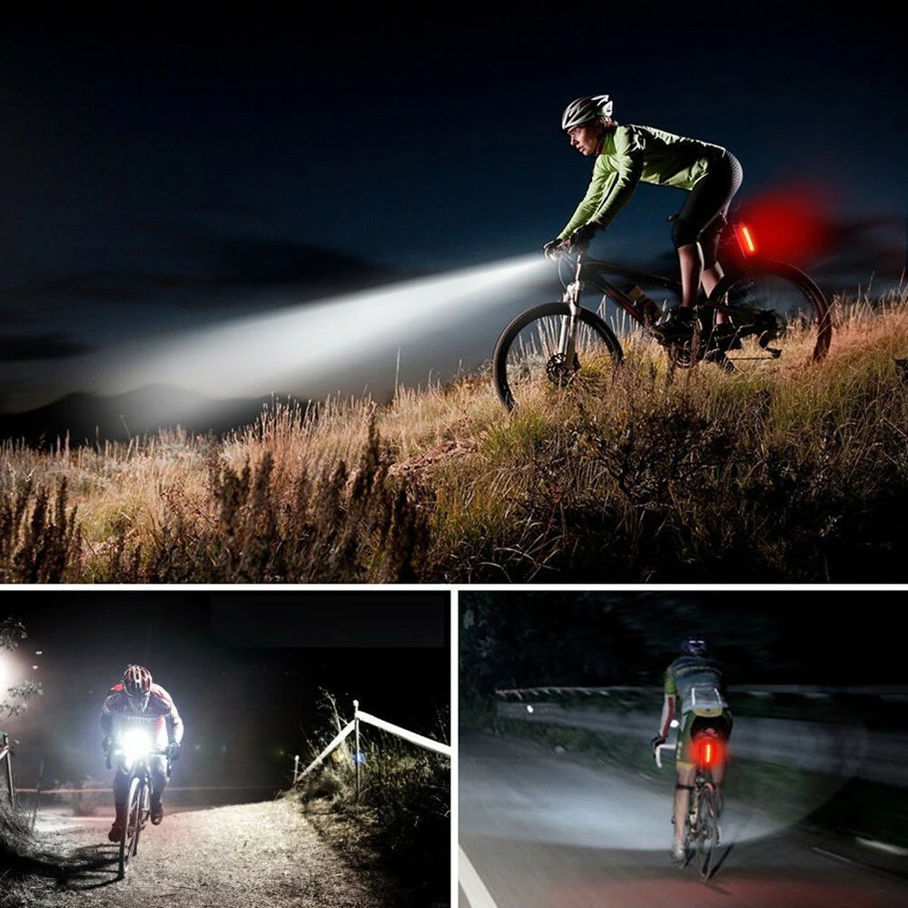 In Stock Bicycle Smart Light USB Rechargeable Bike Light Waterproof LED Headlight & Cycling Taillight Bike Accessories