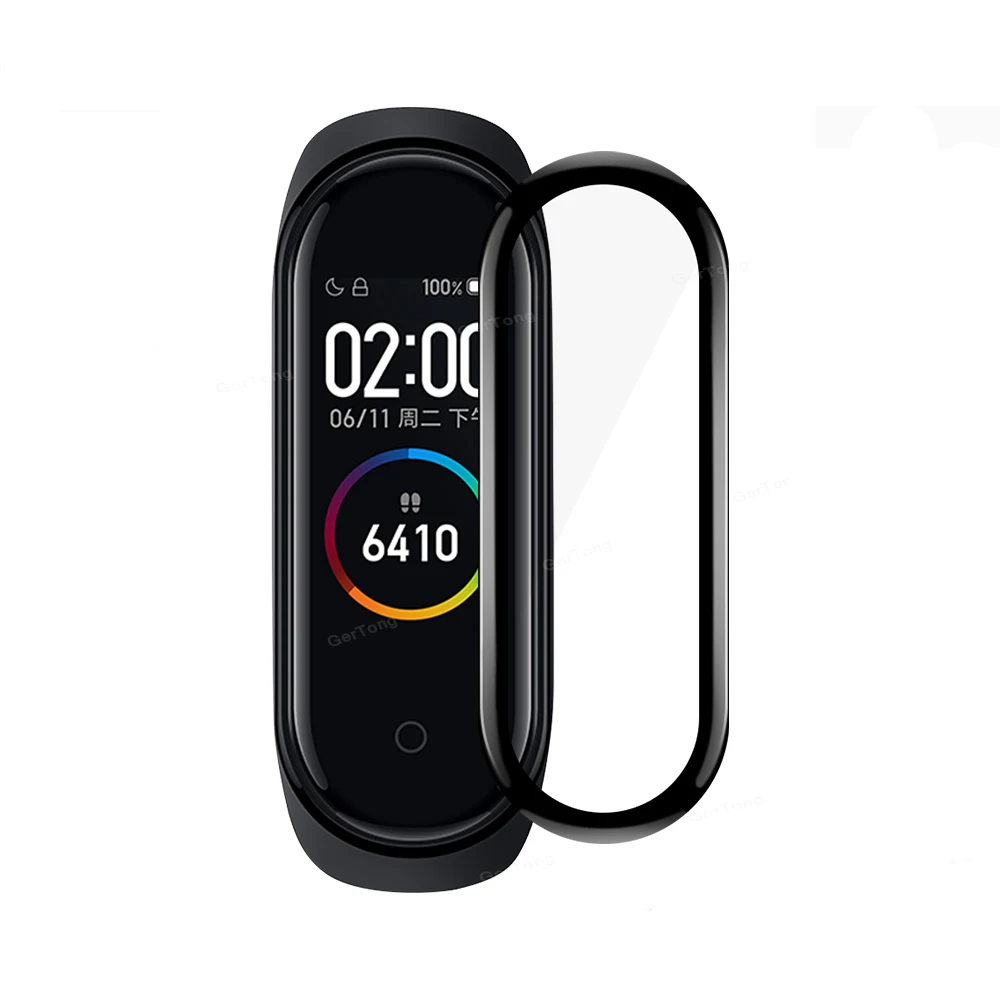 Для Xiaomi mi Band 4 3D защитная пленка умный Браслет на весь экран Гидрогелевая пленка mi Band 4 Band 4 не закаленное стекло - Цвет: Черный