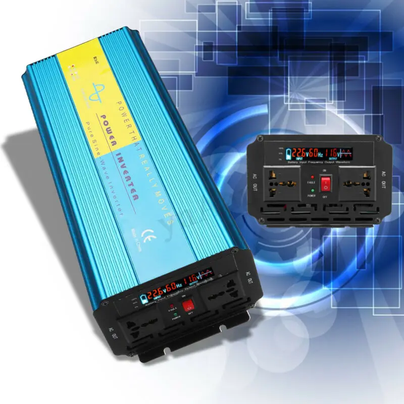 300/500/6000 Вт Чистая синусоида Инвертор 12 v/24 v до 110 v/220 v автомобильный Мощность конвертер Мощность off с линией терминала+ 2* безопасности